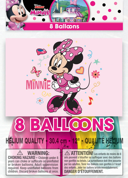 Minnie Mouse 12in Latex Balloons 8ct