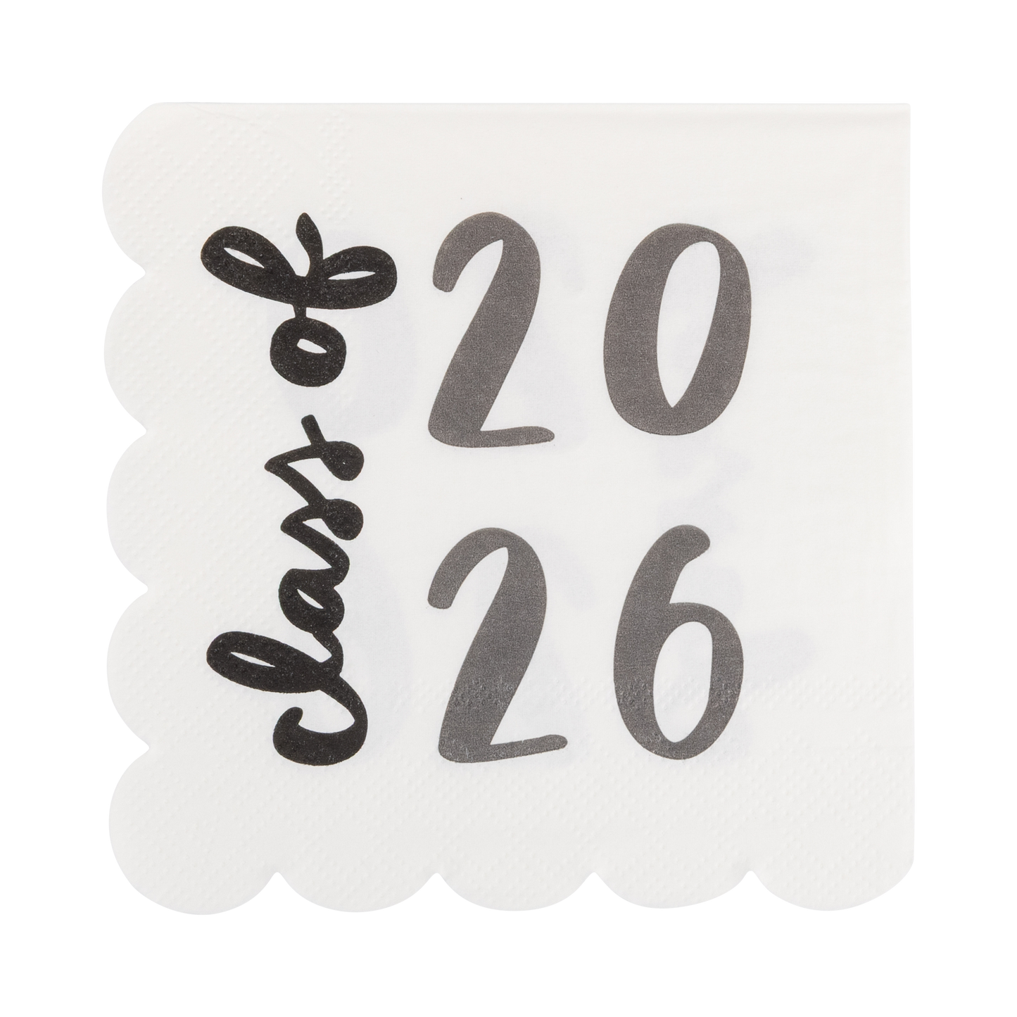 Foiled Class of 2026 Scallop Cocktail Napkin (18 ct)