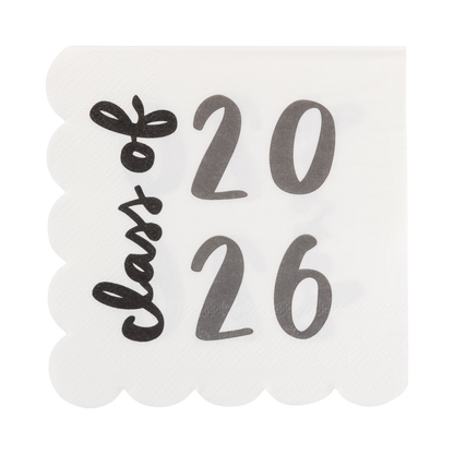 Foiled Class of 2026 Scallop Cocktail Napkin (18 ct)