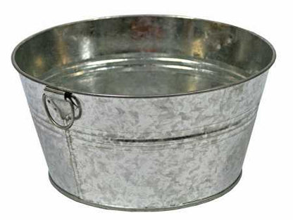 4-3/4" H x 9" Dia. Small Round Metal Washtub - Select Finish