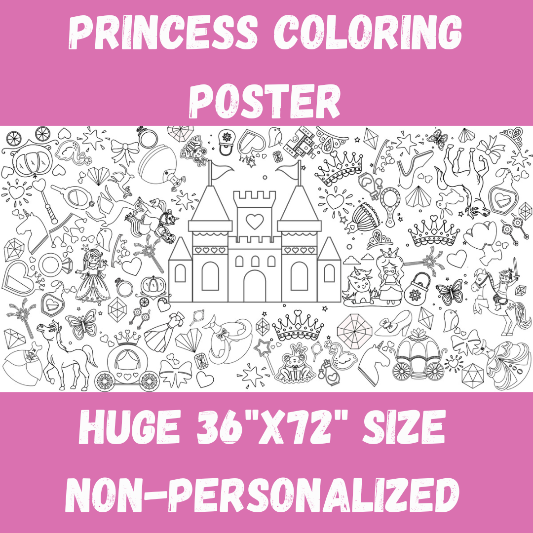 Princess Coloring Tablecloth | Princess Party Decor