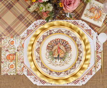 Turkey & Gourds 10.5in Dinner Plates 8ct