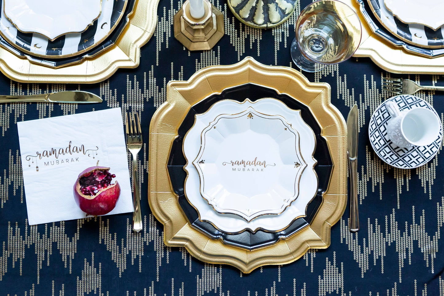 8 Ramadan White Dessert Plates