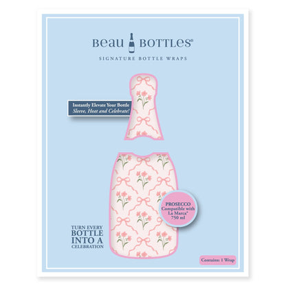 Beau Bottle Pink Bows and Blossoms - Prosecco Collection