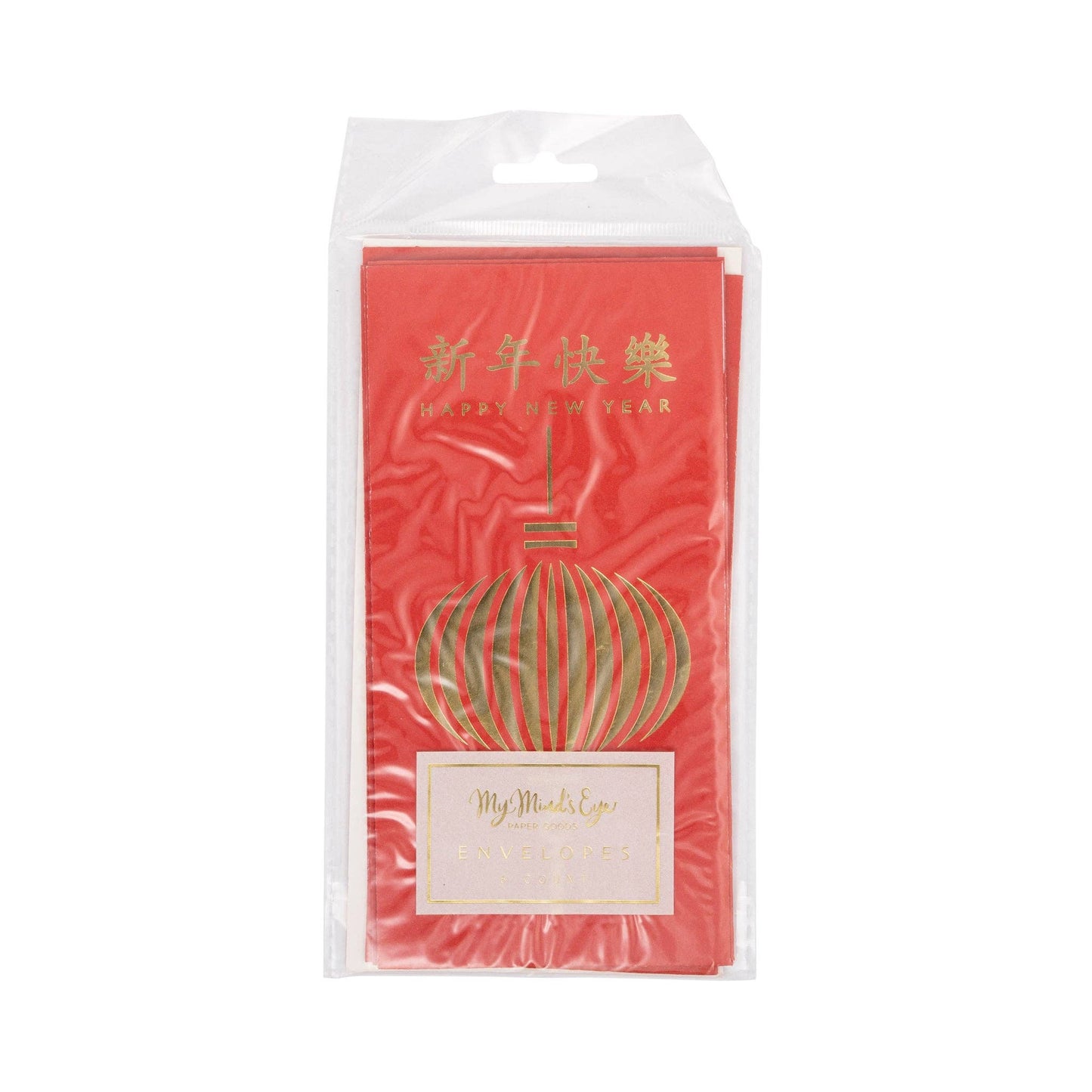 Gold Lantern Red Envelopes 6ct