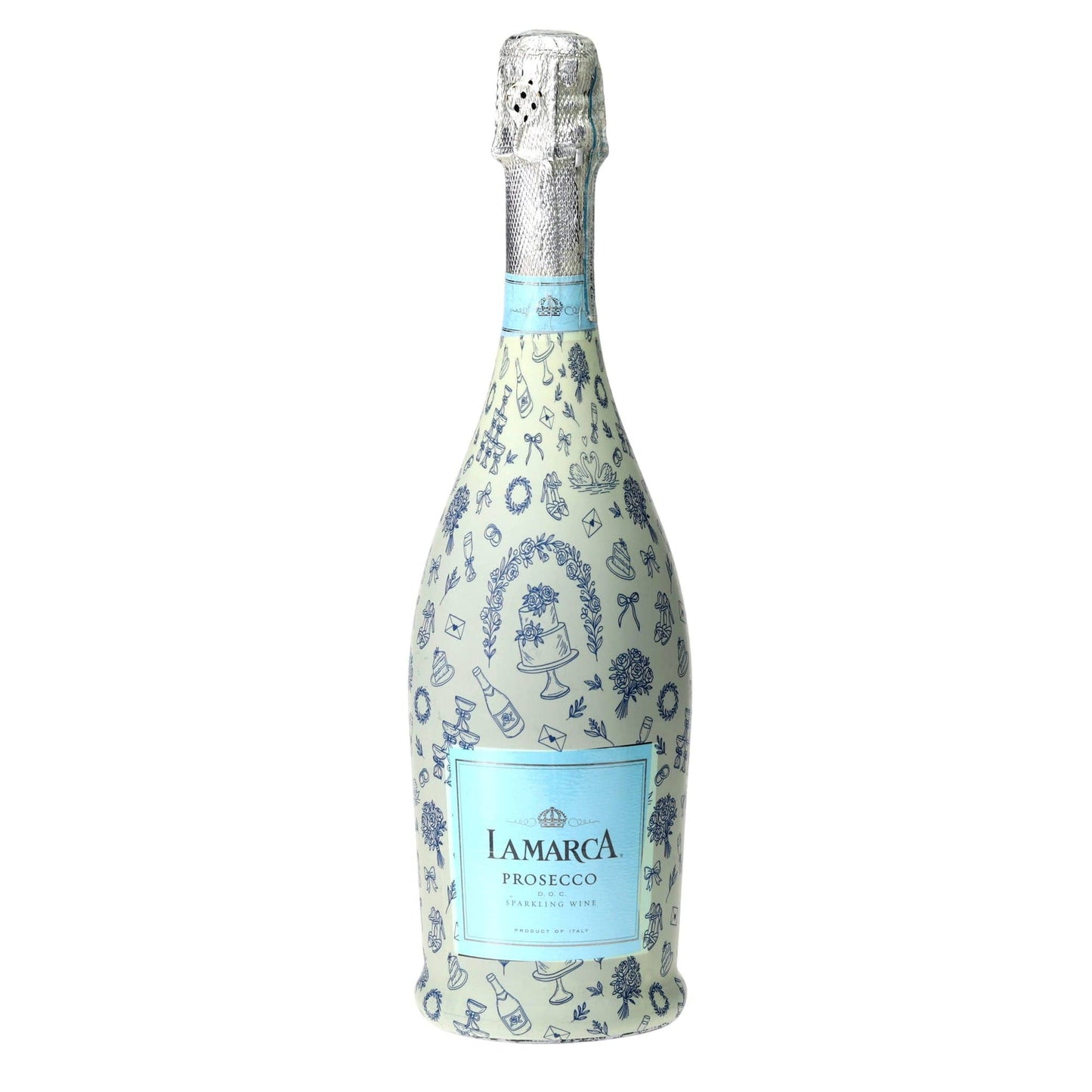 Beau Bottles Blue Wedding Toile- Prosecco Collection