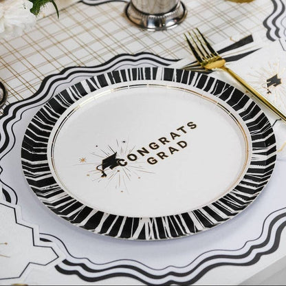 Black & White Fancy Placemats 12ct