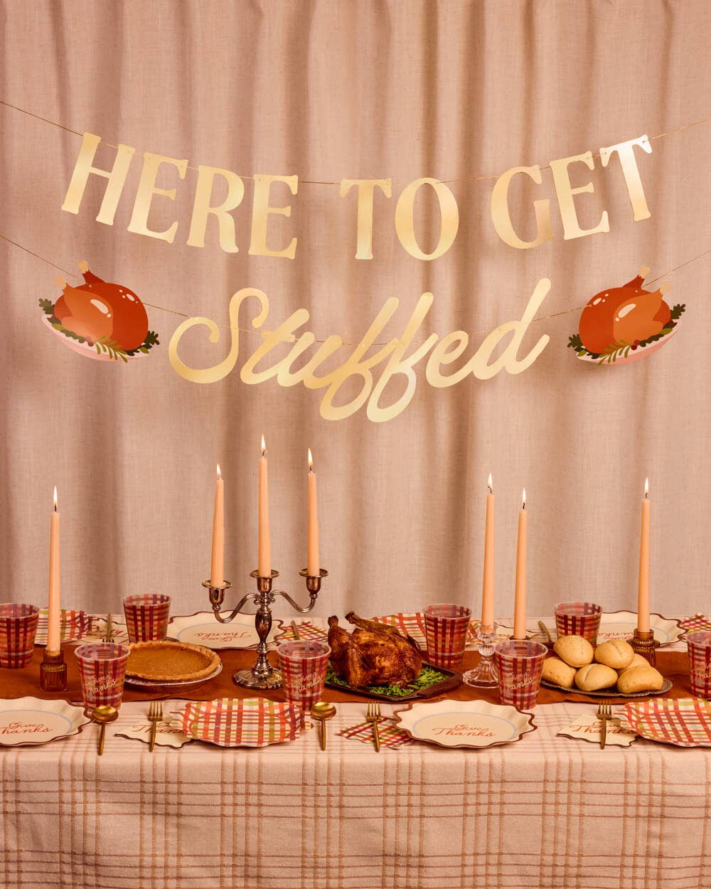 Here to Get Stuffed Banner | thanksgiving, turkey