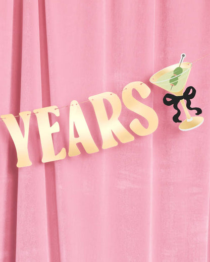 Cheers to 40 Banner - gold foil banner, martini birthday
