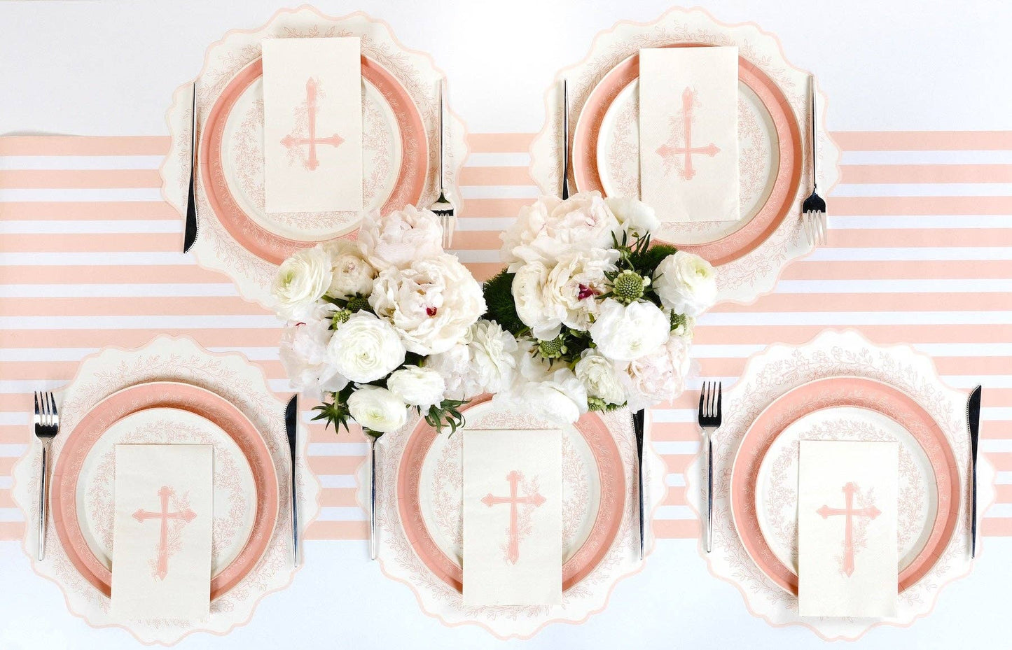 Pink Cross Floral Elegance Guest Towels 16ct