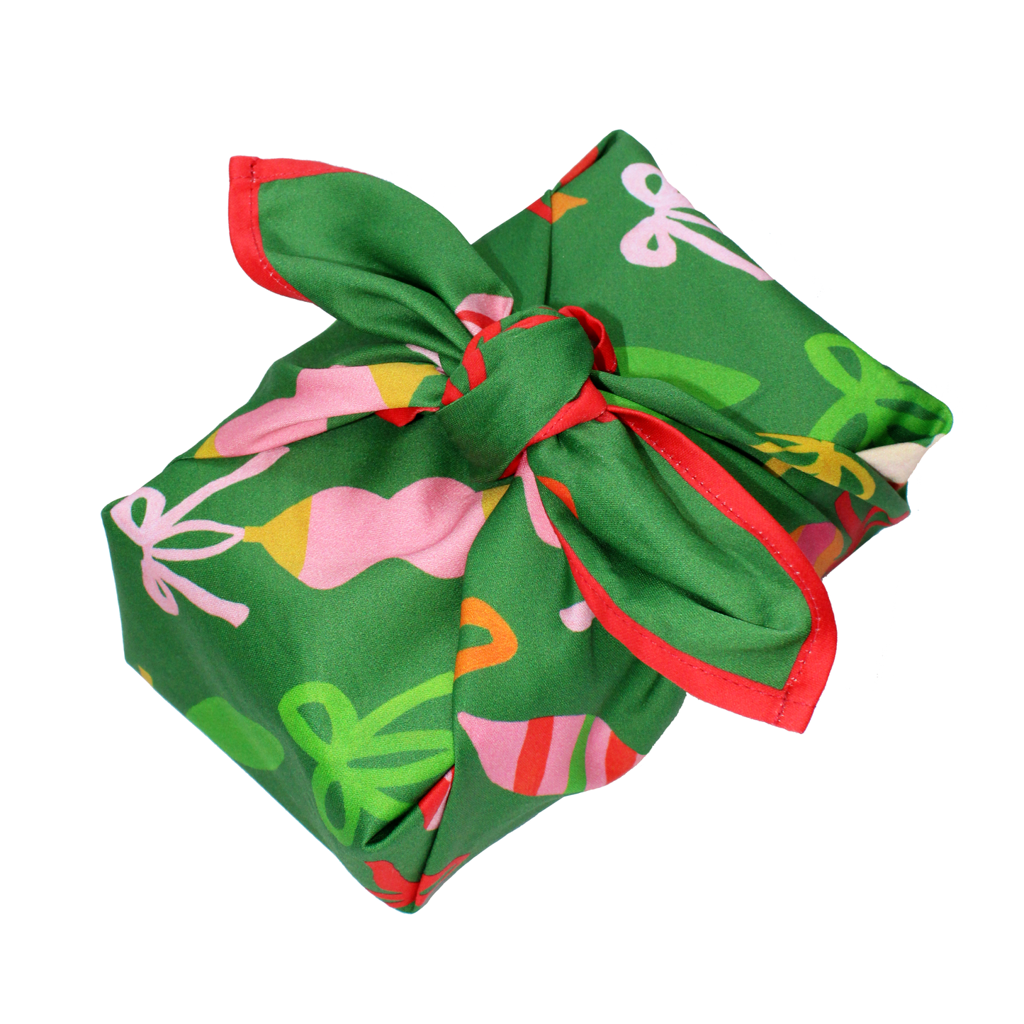 Reusable Gift Wrap | Green Ornaments