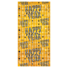 Happy New Year Metallic Square Curtain
