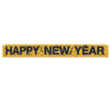 Metallic Happy New Year Fringe Banner Gold
