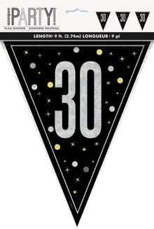 Glitz Black Flag Banner 9ft - 30