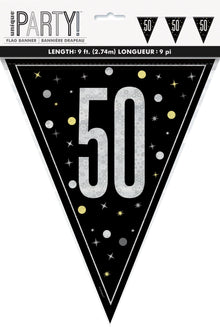 Glitz Black Flag Banner 9ft - 50