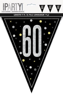 Glitz Black Flag Banner 9ft - 60