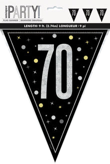 Glitz Black Flag Banner 9ft - 70