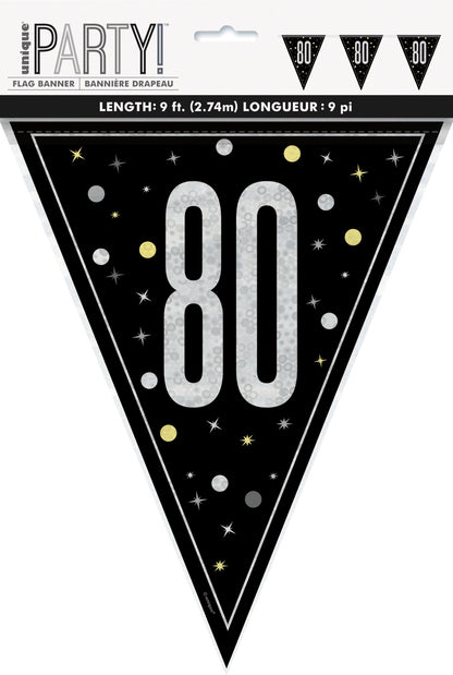 Glitz Black Flag Banner 9ft - 80