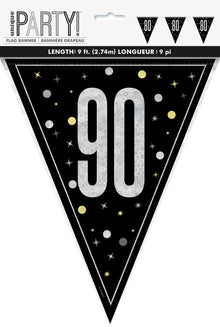 Glitz Black Flag Banner 9ft - 90