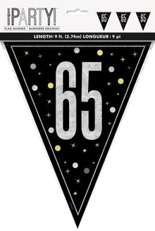 Glitz Black Flag Banner 9ft - 65