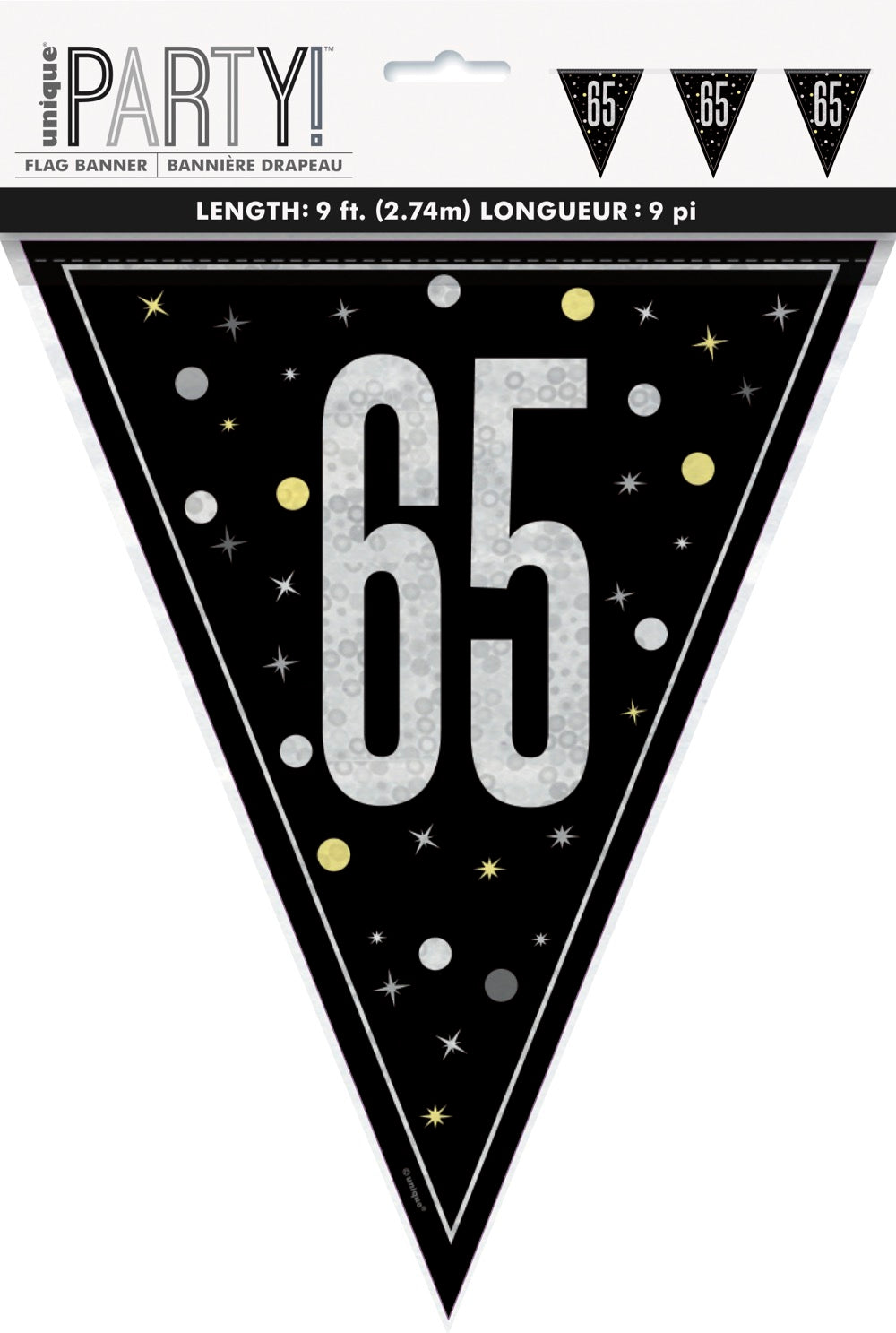 Glitz Black Flag Banner 9ft - 65