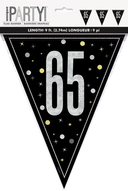 Glitz Black Flag Banner 9ft - 65