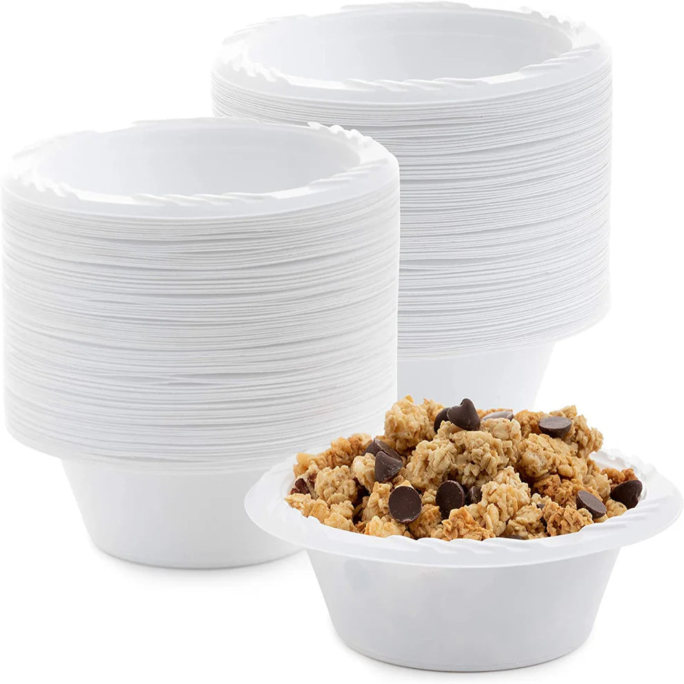 12oz White Plastic Bowls 100ct