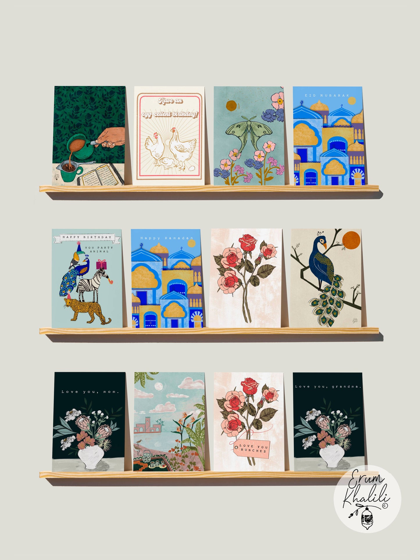 Tea & Quran Card – South Asian Chai Illustration