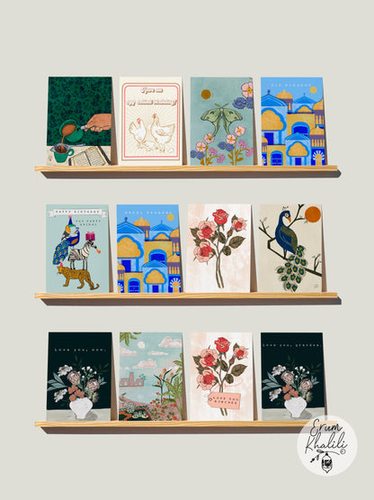 Tea & Quran Card – South Asian Chai Illustration