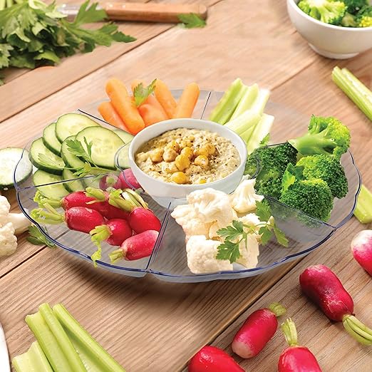 Clear Plastic Round Sectional Tray