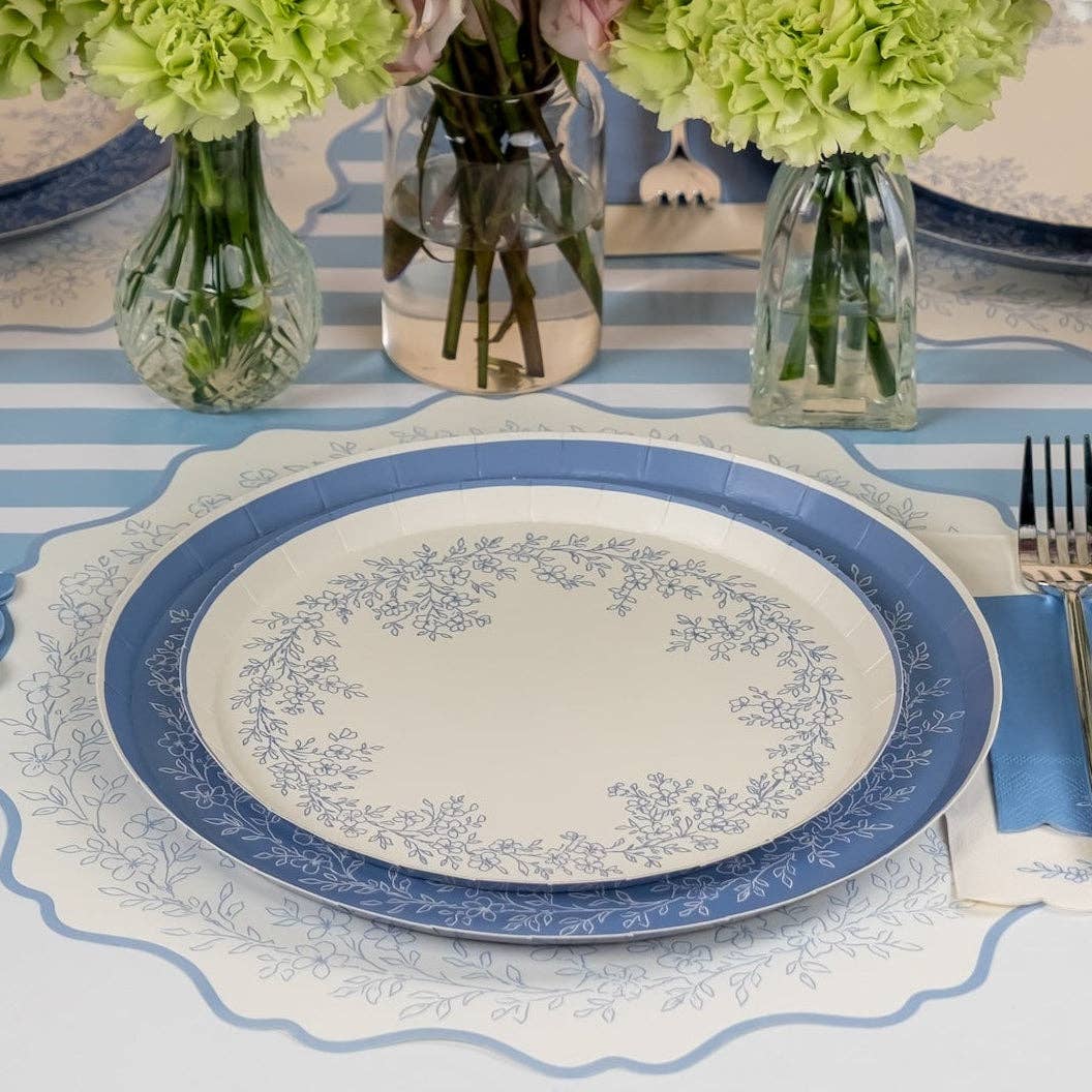 Floral Elegance Blue Placemats 12ct
