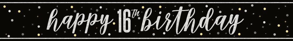 Glitz Black Prism Foil Banner 9ft - 16