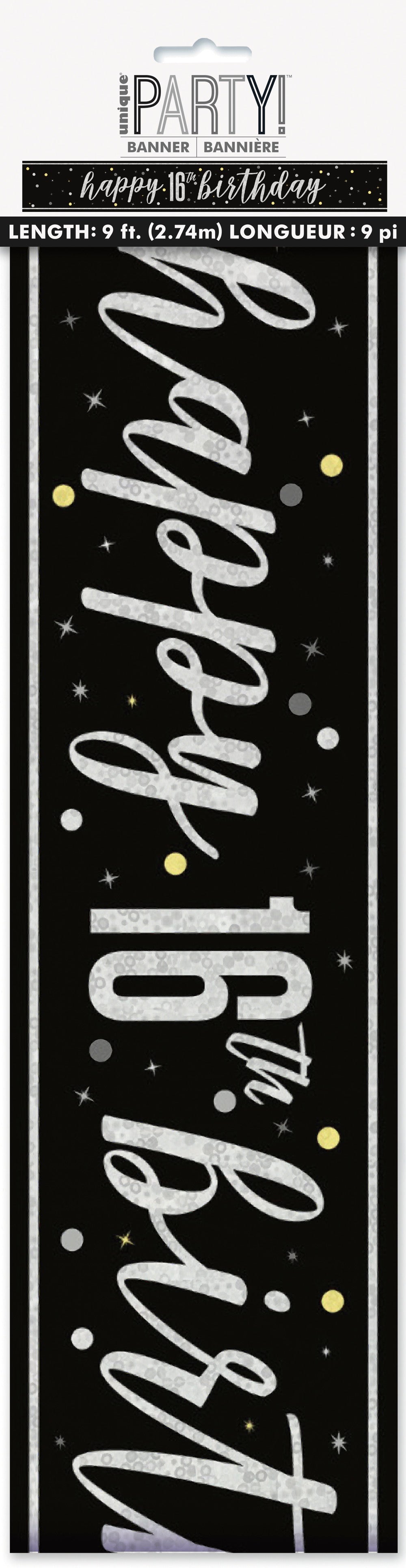 Glitz Black Prism Foil Banner 9ft - 16