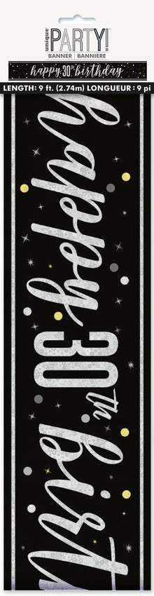 Glitz Black Prism Foil Banner 9ft - 30