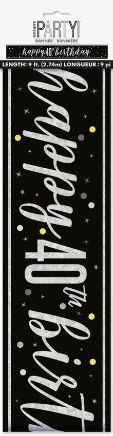 Glitz Black Prism Foil Banner 9ft - 40