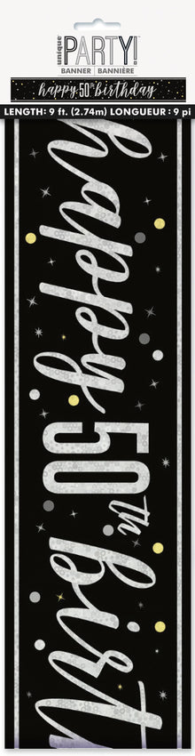 Glitz Black Prism Foil Banner 9ft - 50