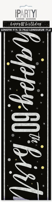 Glitz Black Prism Foil Banner 9ft - 60
