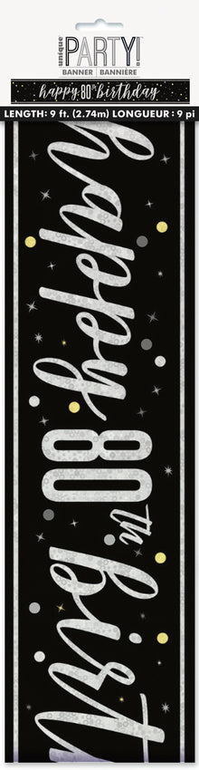 Glitz Black Prism Foil Banner 9ft - 80