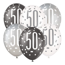 Glitz Black 12in Latex Balloons 6ct - 50