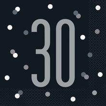 Glitz Black Luncheon Napkins 16ct - 30