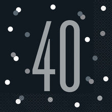 Glitz Black Luncheon Napkins 16ct - 40