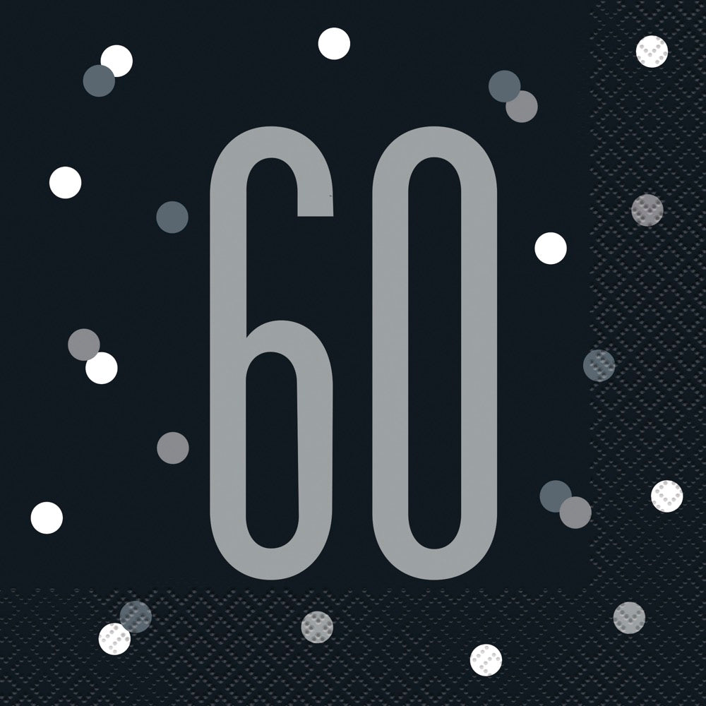 Glitz Black Luncheon Napkins 16ct - Thumbnail 3