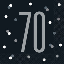 Glitz Black Luncheon Napkins 16ct - 70