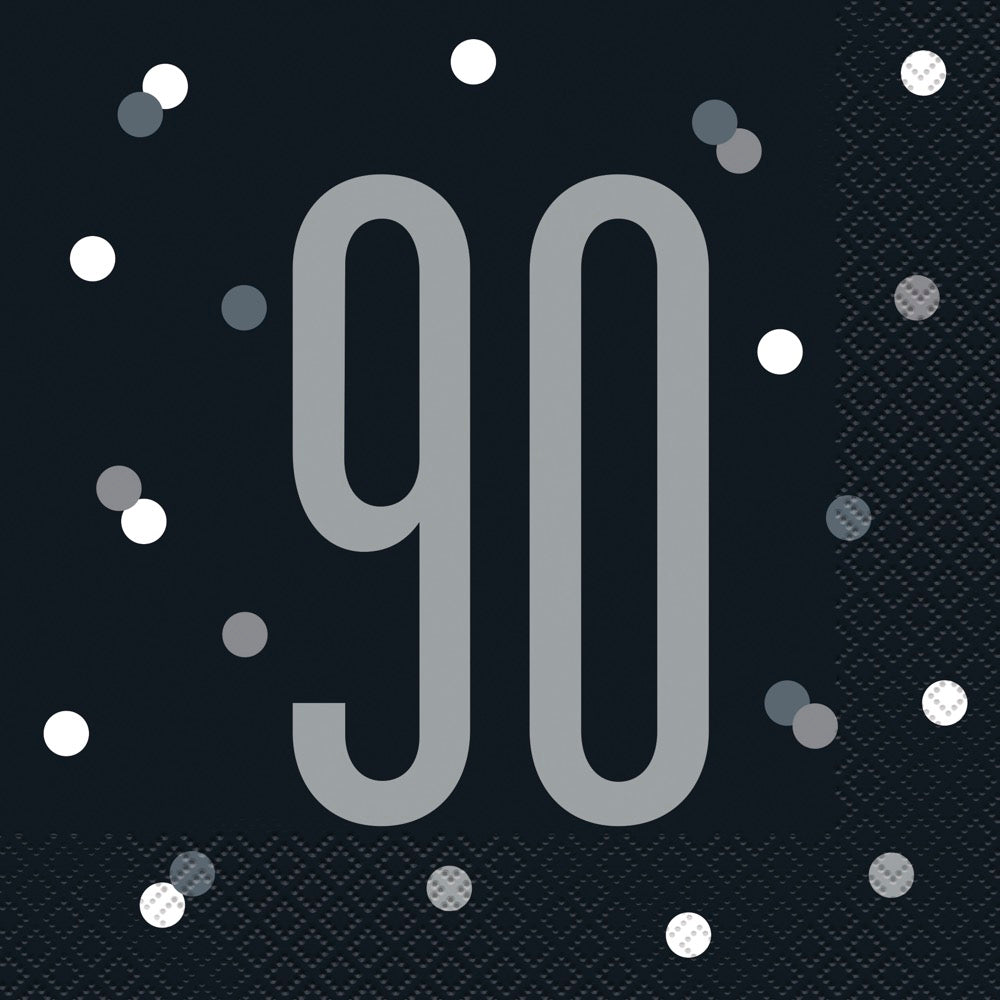 Glitz Black Luncheon Napkins 16ct