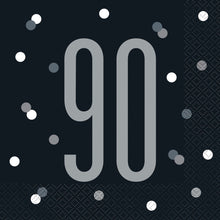 Glitz Black Luncheon Napkins 16ct - 90