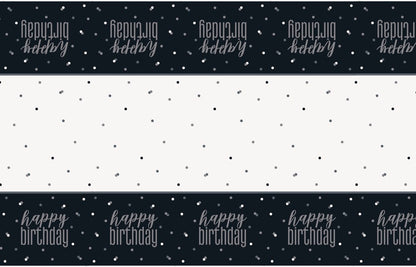Glitz Black Plastic Table Cover 54in x 84in