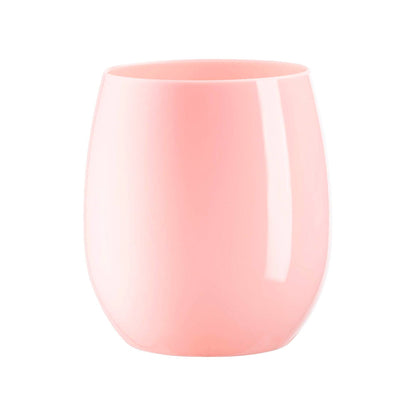 12 oz. Pink Elegant Stemless Plastic Wine Glasses