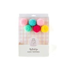 Pom Pom Cake Toppers 6ct