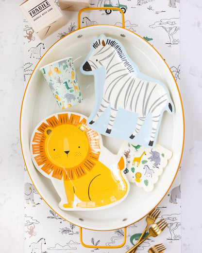 Safari Zebra Shaped Paper Plates 8ct