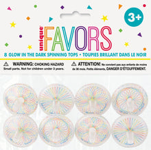 Glow in the Dark Spinning Tops 8ct